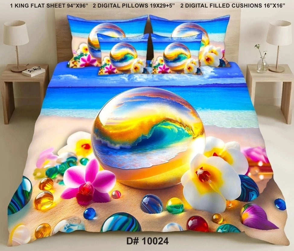 5 PCS DIGITAL BED SHEET SET