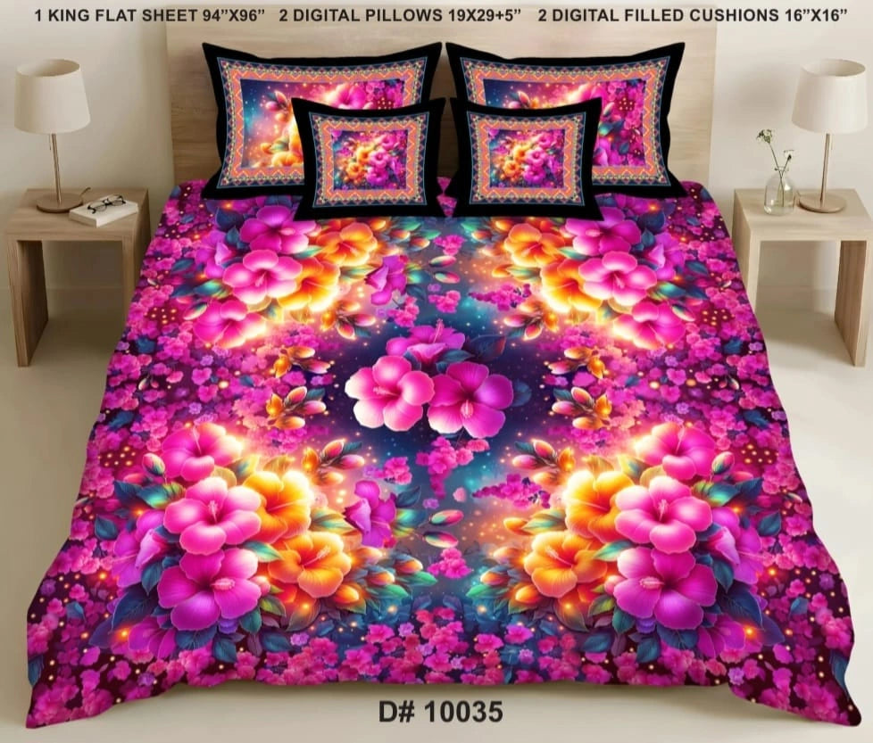 5 PCS DIGITAL BED SHEET SET