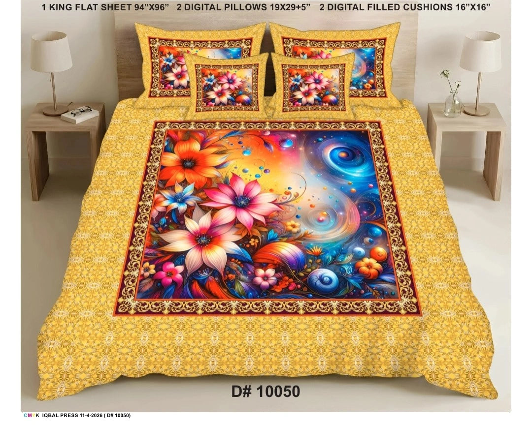 5 PCS DIGITAL BED SHEET SET