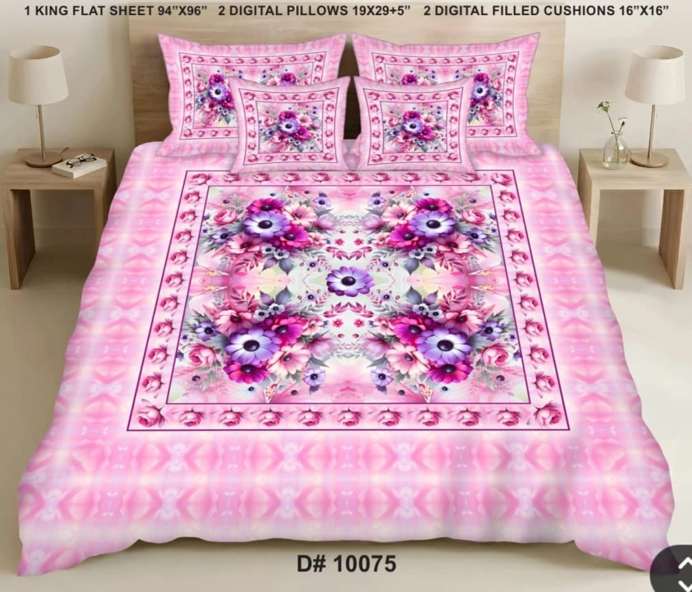 5 PCS DIGITAL BED SHEET SET