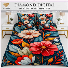 5 PCS DIGITAL BED SHEET SET