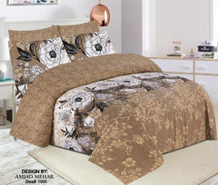 Single Bed Sheet Pair (Set) Pure Cotton-Design-1005