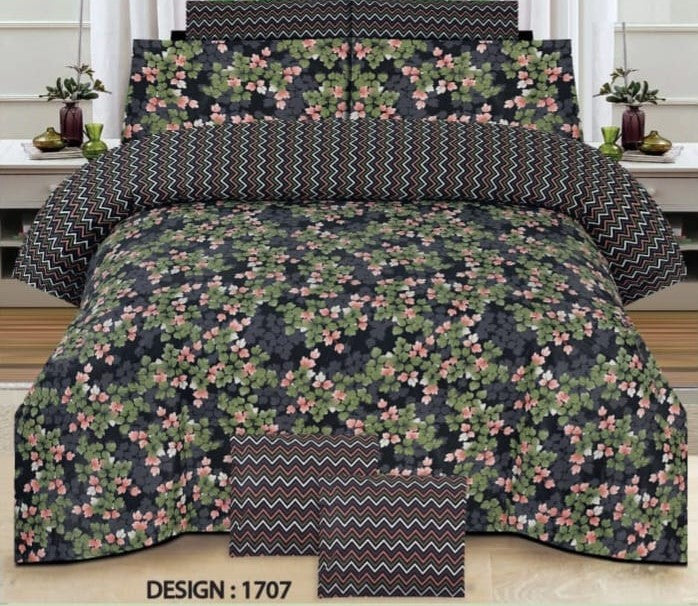 Single Bed Sheet Pair (Set) Pure Cotton-Design-1707