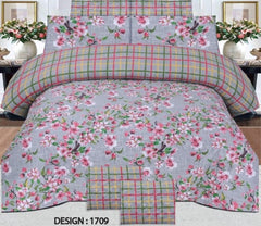 Single Bed Sheet Pair (Set) Pure Cotton-Design-1709