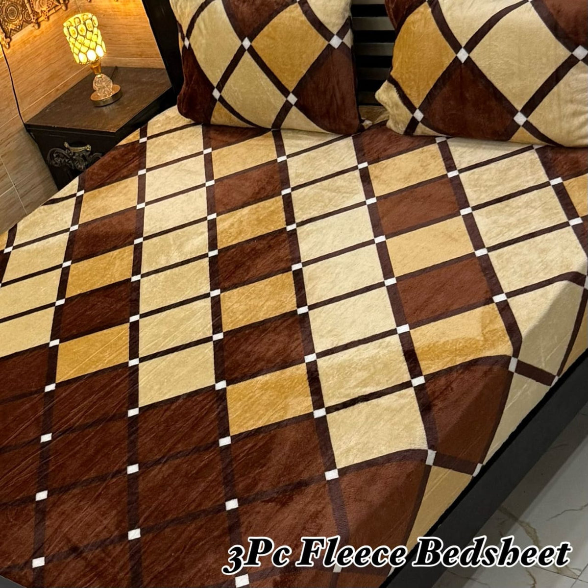 Fleece Bedsheet King Size-3Pcs-Design-613