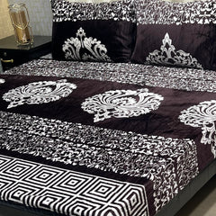Fleece Bedsheet King Size-3Pcs-Design-618
