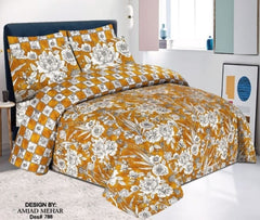 Single Bed Sheet Pair (Set) Pure Cotton-Design-788