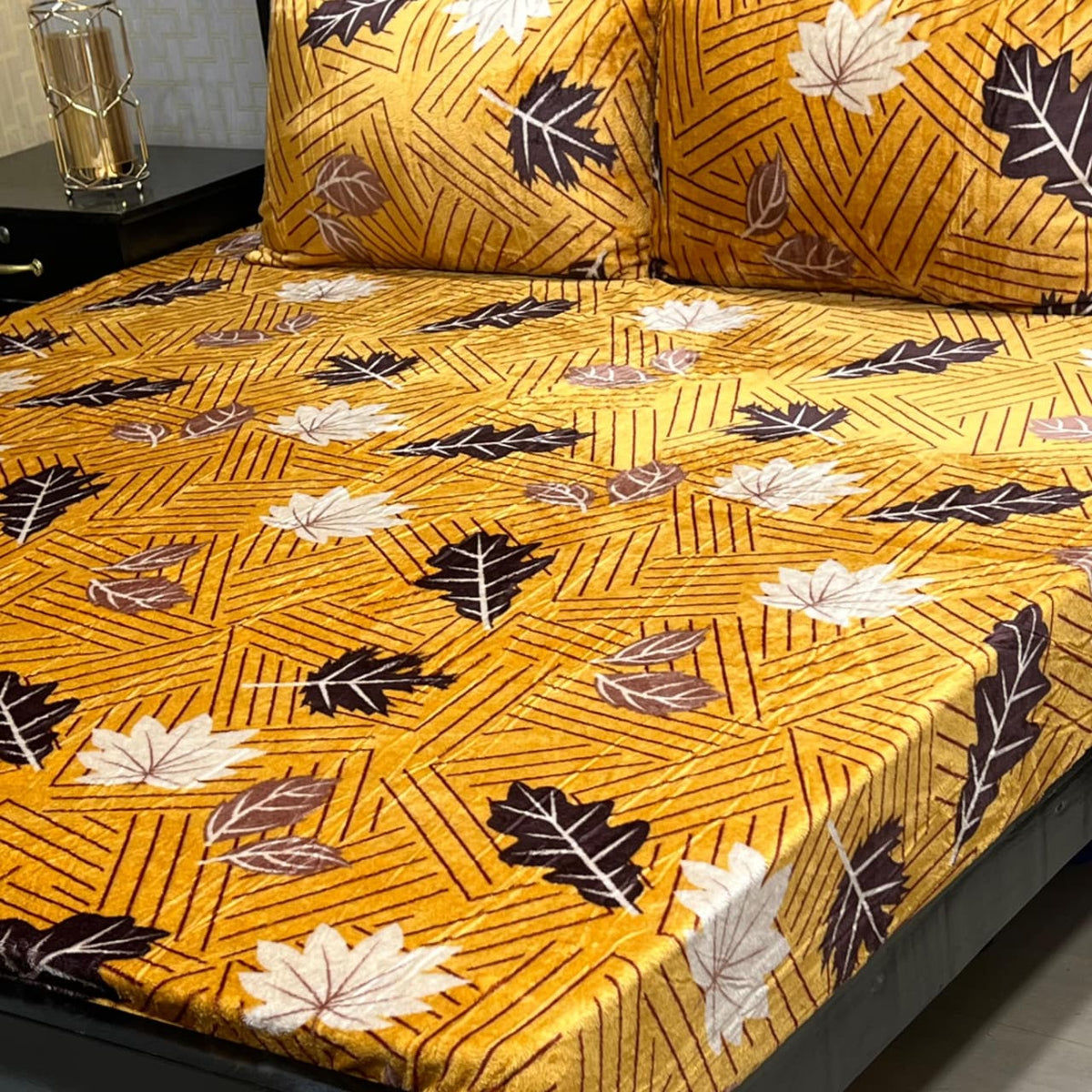 Fleece Bedsheet King Size-3Pcs-Design-Checkered