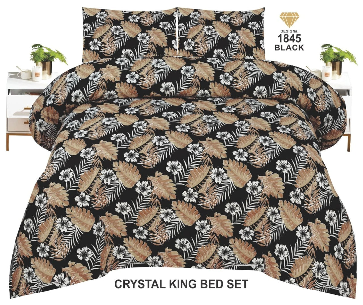 Crystal Bed Sheet-King Size-3Pcs-Design-122