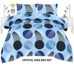 Crystal King Size Bed Sheet Set-3Pcs-Design-117