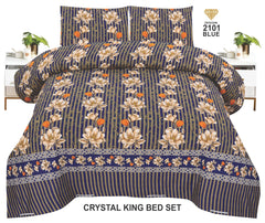 Crystal Bed Sheet-King Size-3Pcs-Design-121