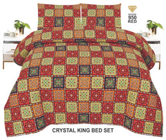 Crystal King Size Bed Sheet Set-3Pcs