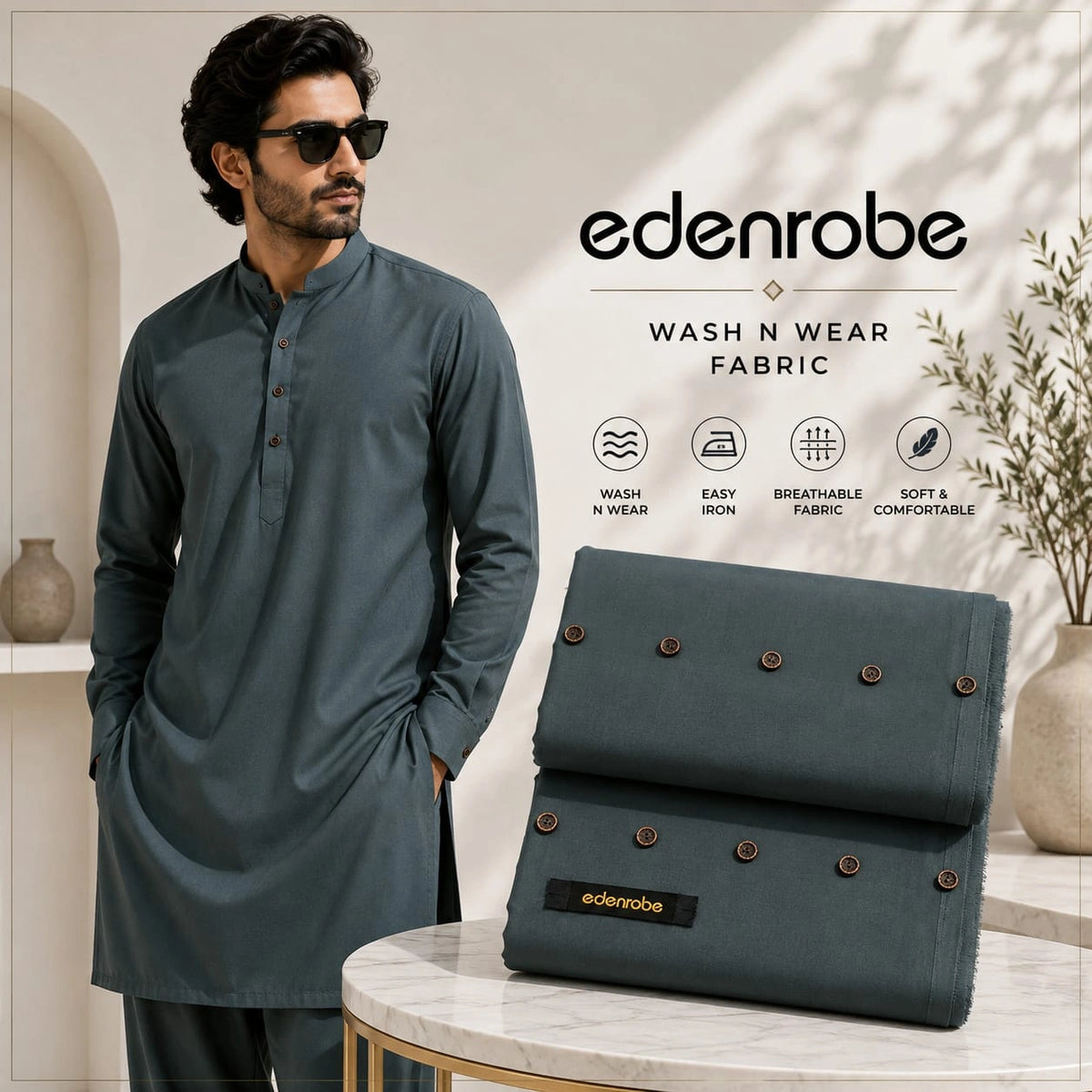 Edenrube Brand  Premium Unstitched 4 season wash wear