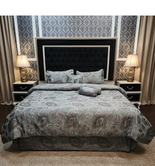 10 PCS Fancy Bridal Set (Jacquard Velvet)-Grey