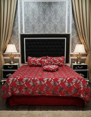 10 PCS Fancy Bridal Set (Jacquard Velvet)-Maroon