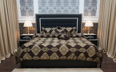 10 PCS Fancy Bridal Set (Jacquard Velvet)-Brown