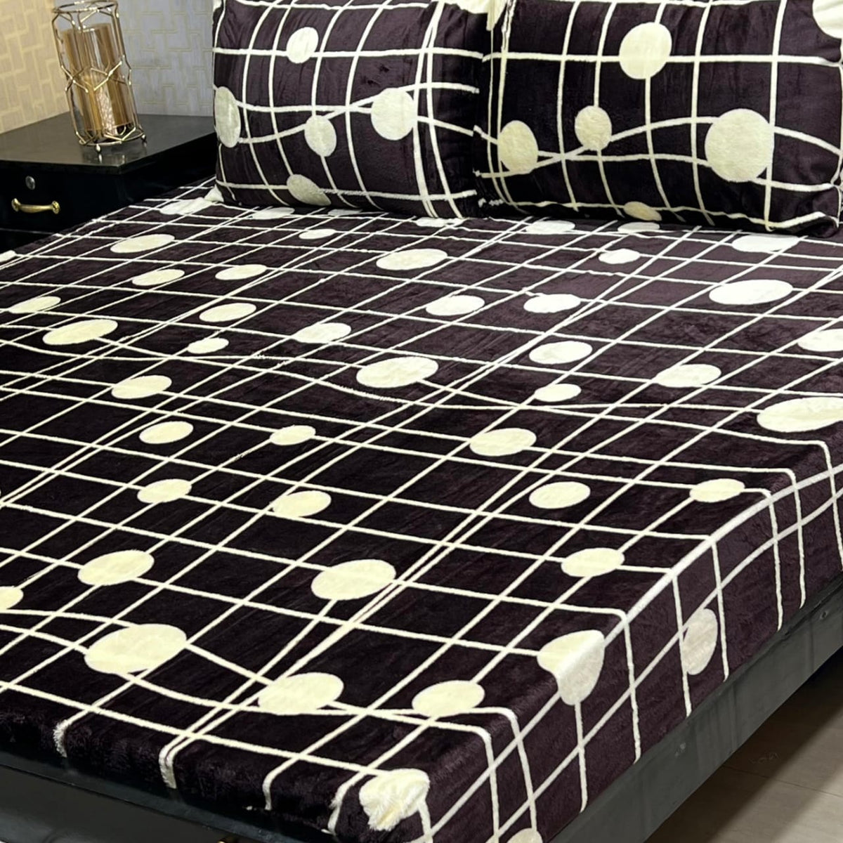 Fleece Bedsheet King Size-3Pcs-Design-603