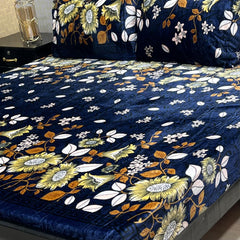 Fleece Bedsheet King Size-3Pcs-Design-607