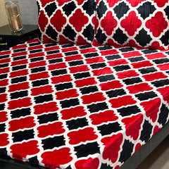 Fleece Bedsheet King Size-3Pcs-Design-606