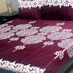 Fleece Bedsheet King Size-3Pcs-Design-612