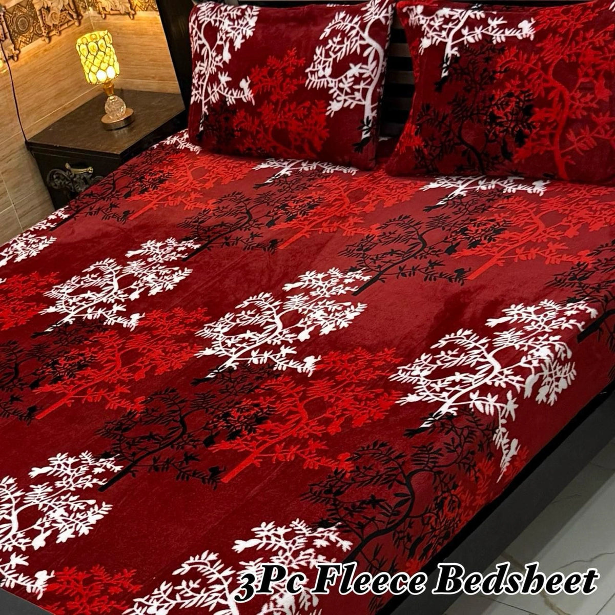 Fleece Bedsheet King Size-3Pcs-Design-613