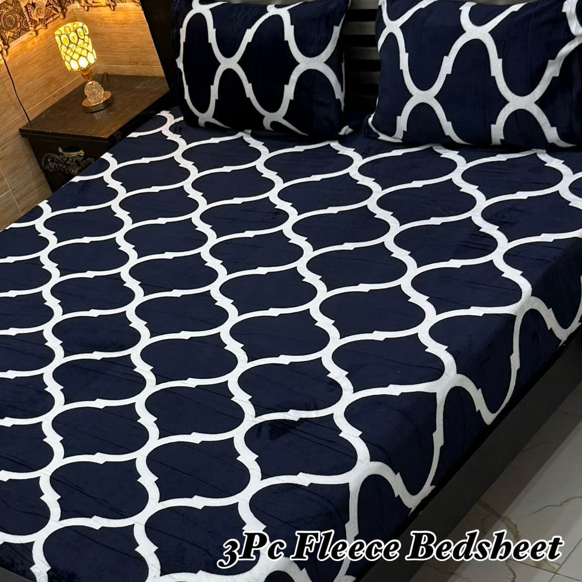 Fleece Bedsheet King Size-3Pcs-Design-613