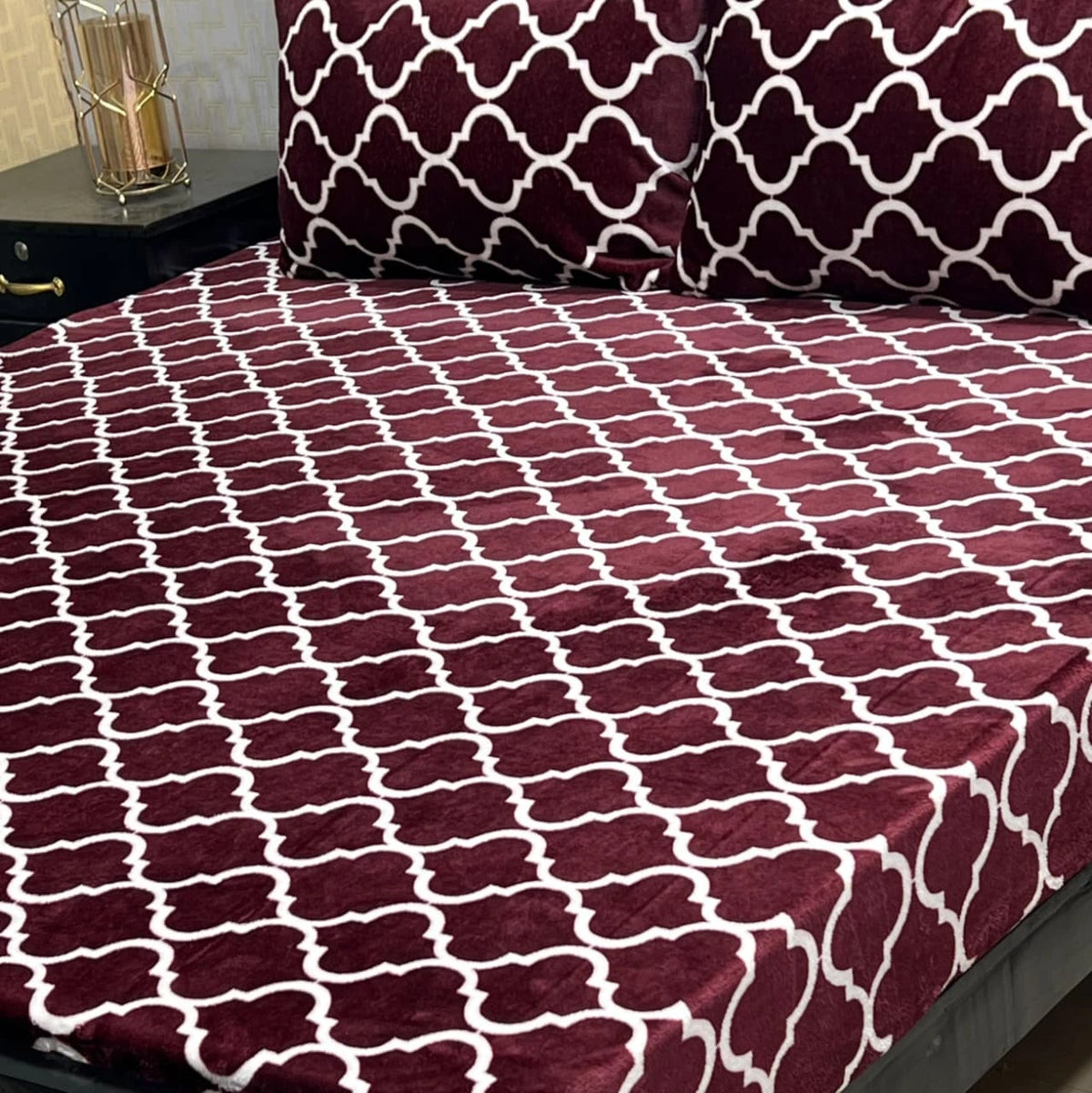 Fleece Bedsheet King Size-3Pcs-Design-614