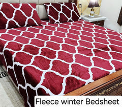 Fleece Bedsheet King Size-3Pcs-Design-614