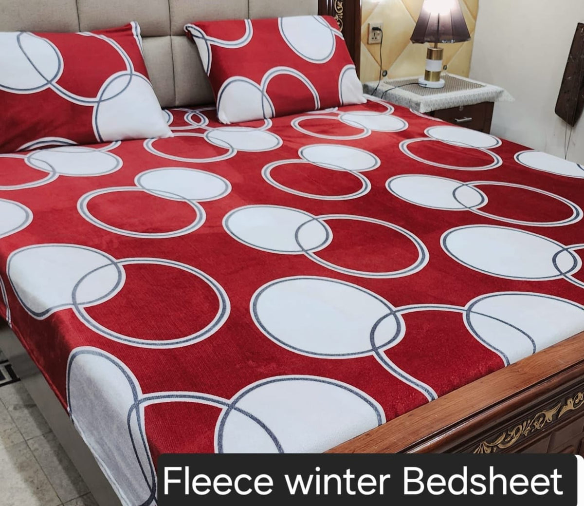 Fleece Bedsheet King Size-3Pcs-Design-615