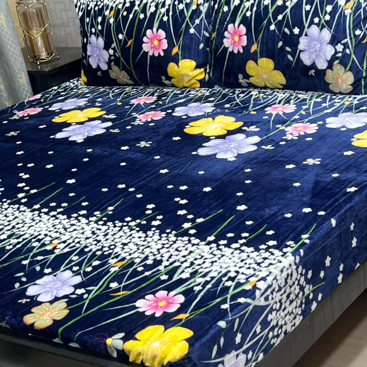Fleece Bedsheet King Size-3Pcs-Design-616