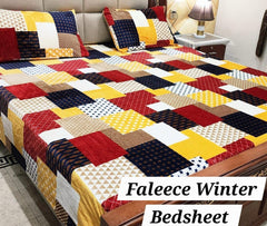 Fleece Bedsheet King Size-3Pcs-Multicolor