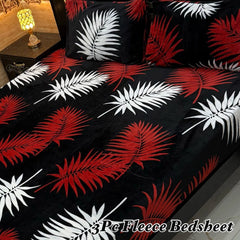 Fleece Bedsheet King Size-3Pcs-Design-617