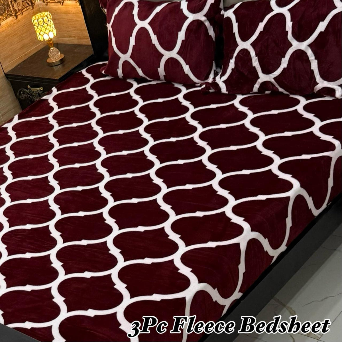 Fleece Bedsheet King Size-3Pcs-Design-618