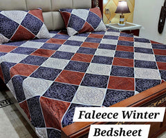 Fleece Bedsheet King Size-3Pcs-Design-618
