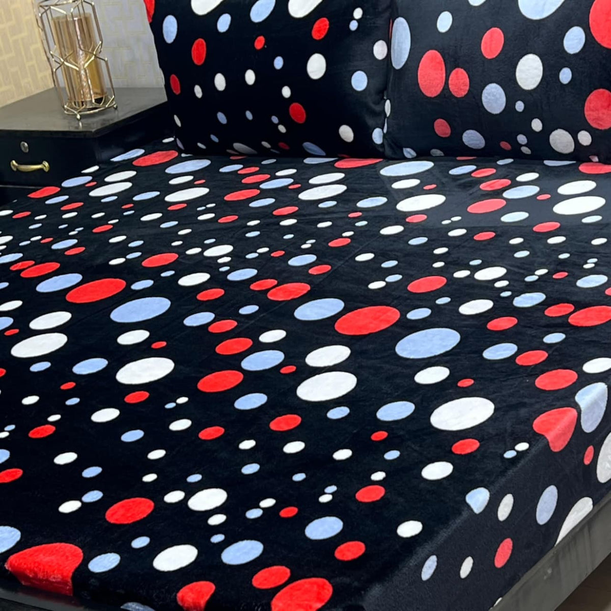 Fleece Bedsheet King Size-3Pcs-Design-618