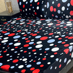 Fleece Bedsheet King Size-3Pcs-Design-618