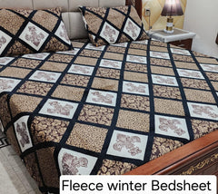 Fleece Bedsheet King Size-3Pcs-Design-618