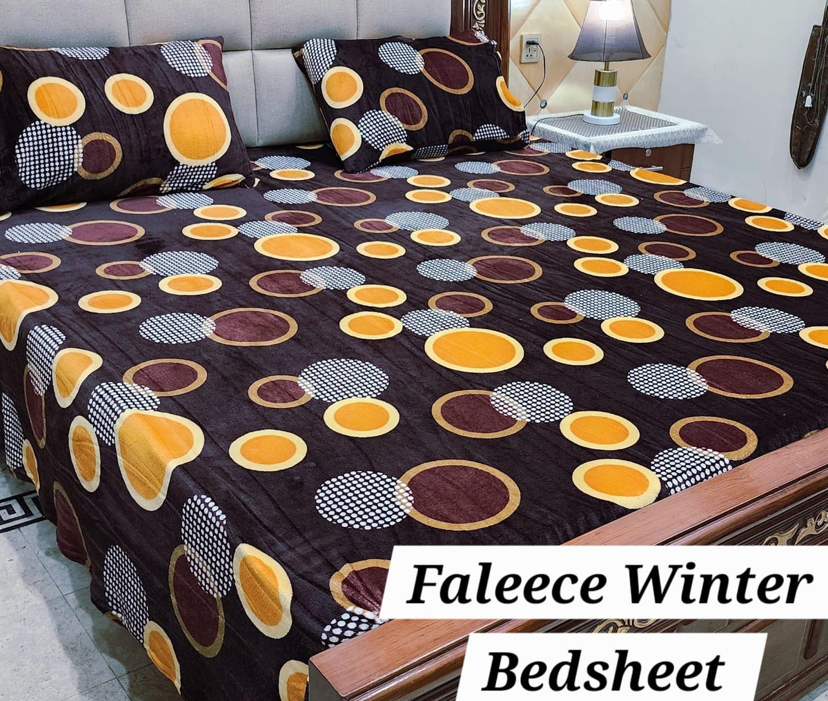 Fleece Bedsheet King Size-3Pcs-Design-619