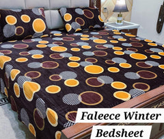 Fleece Bedsheet King Size-3Pcs-Design-619