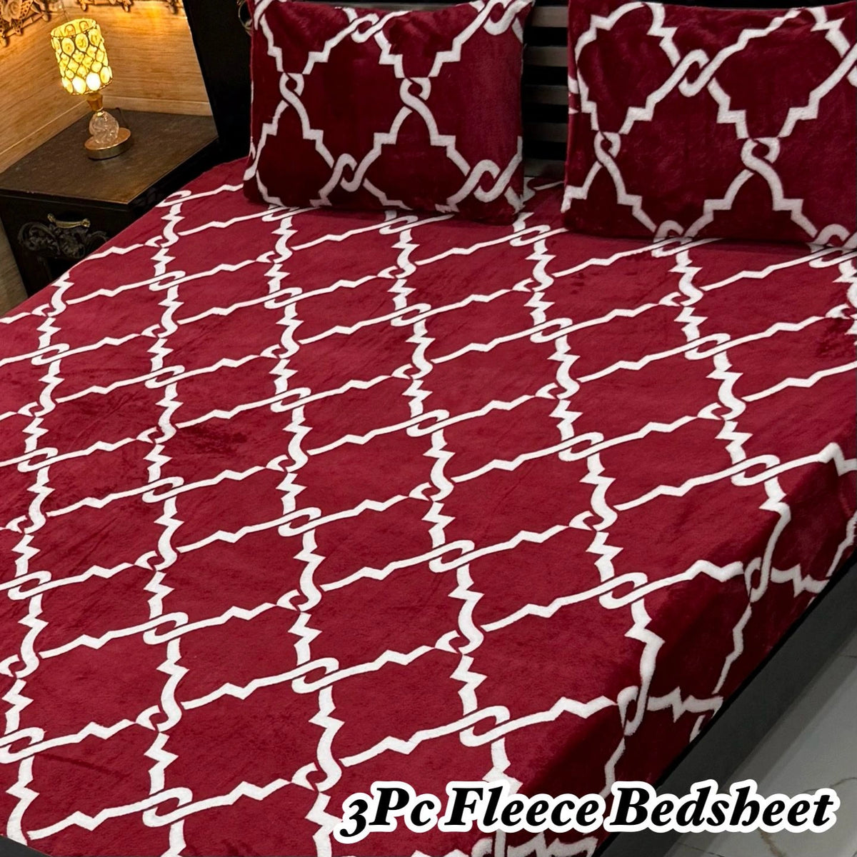 Fleece Bedsheet King Size-3Pcs-Design-621