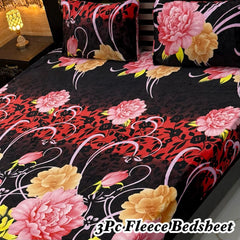 Fleece Bedsheet King Size-3Pcs-Design-625