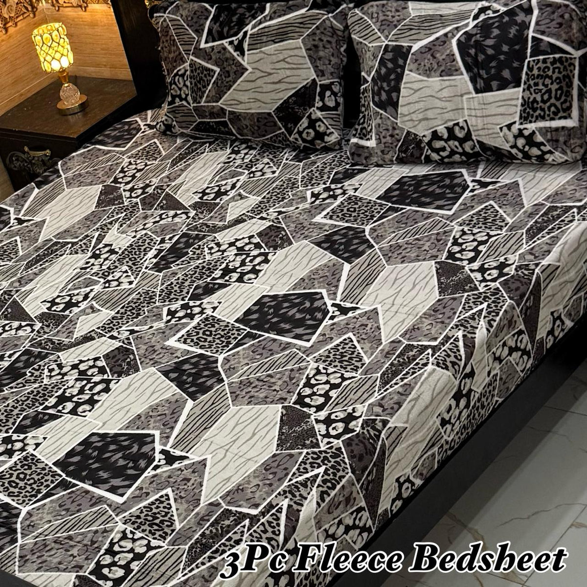 Fleece Bedsheet King Size-3Pcs-Design-625