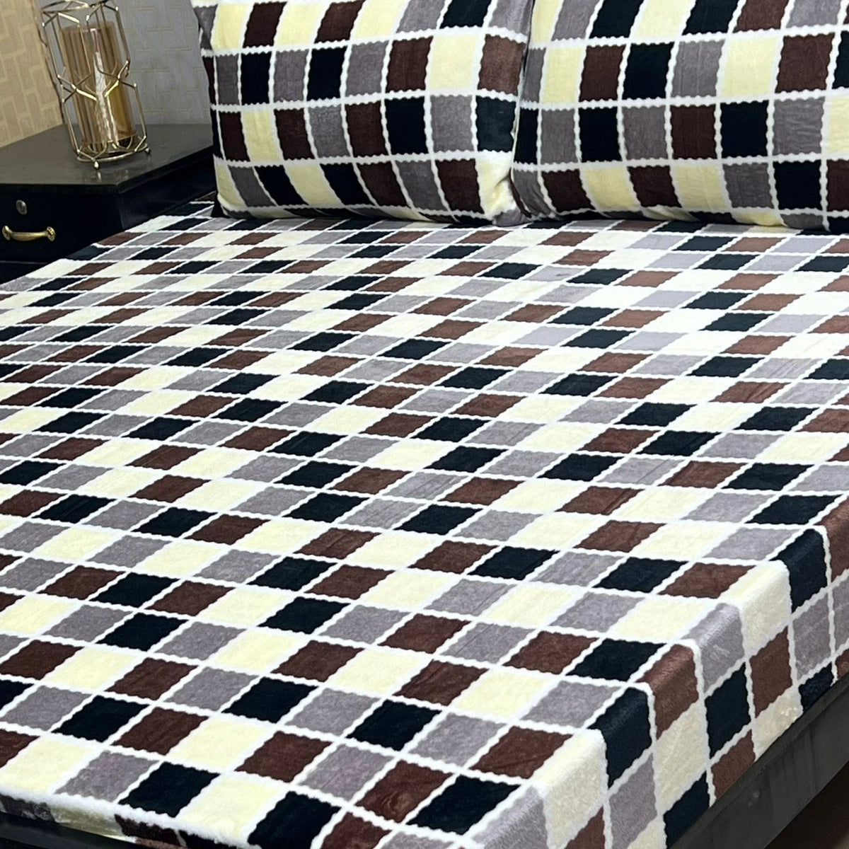 Fleece Bedsheet King Size-3Pcs-Design-626