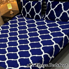 Fleece Bedsheet King Size-3Pcs-Design-626