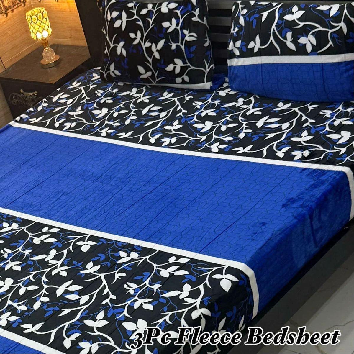 Fleece Bedsheet King Size-3Pcs-Design-628