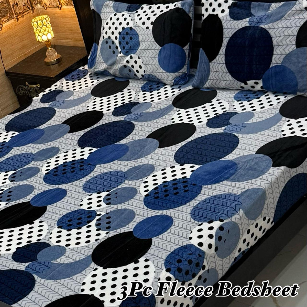 Fleece Bedsheet King Size-3Pcs-Design-628