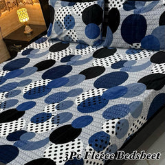 Fleece Bedsheet King Size-3Pcs-Design-628