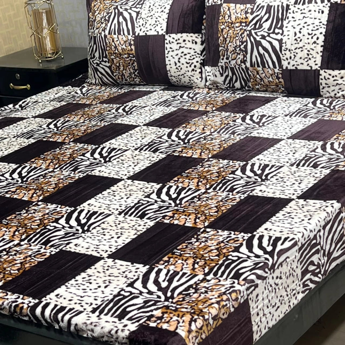 Fleece Bedsheet King Size-3Pcs-Design-628