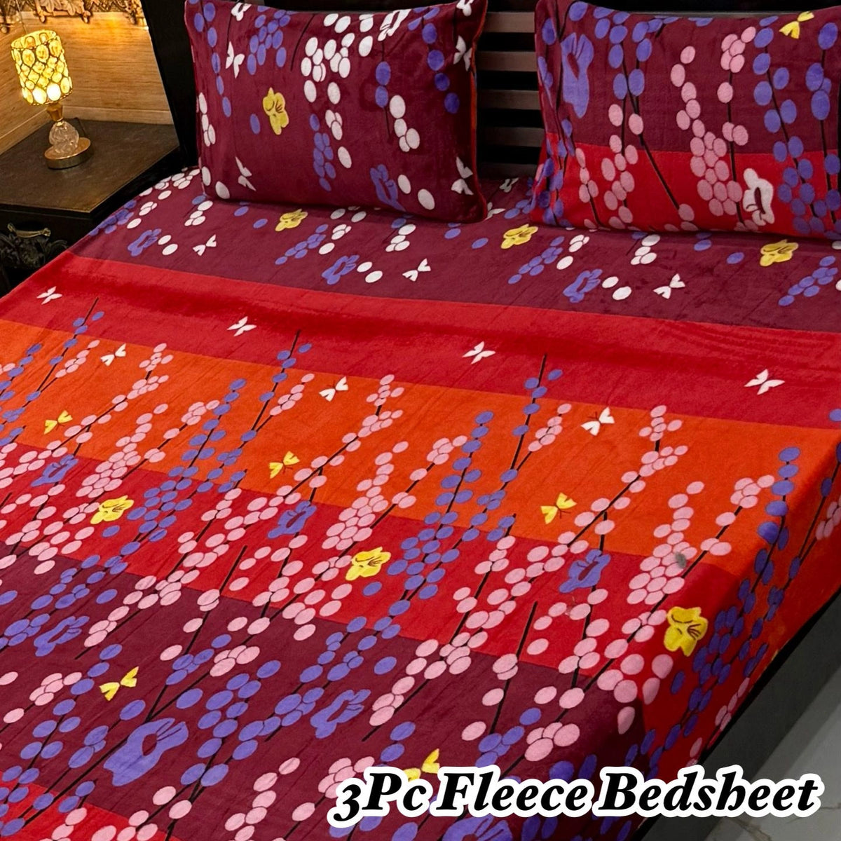 Fleece Bedsheet King Size-3Pcs-Design-629