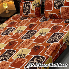 Fleece Bedsheet King Size-3Pcs-Design-630
